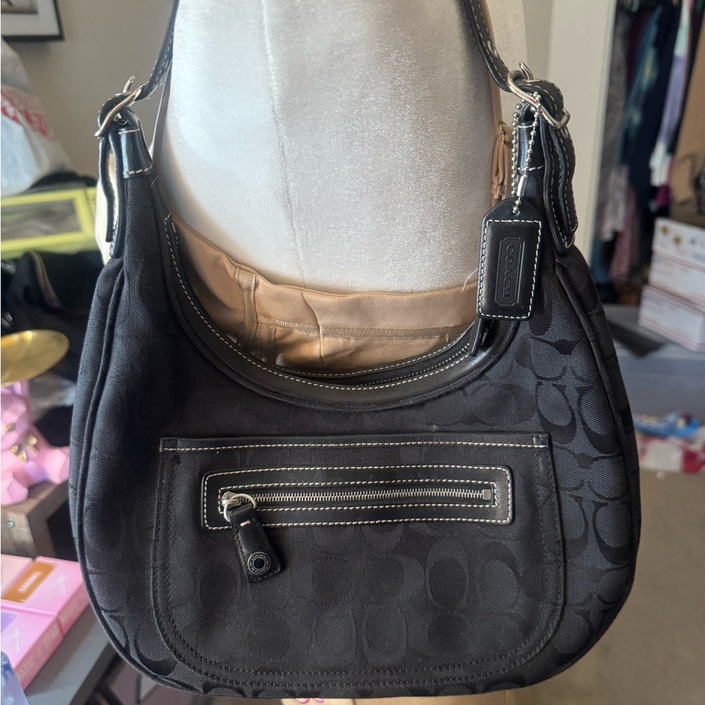 Vintage Coach Black Hobo Shoulder Bag